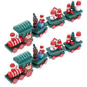 Creative Design Kids Train Toy 4 Pcs Wooden Christmas Plaything Ideal For Children Assorted Ornament
