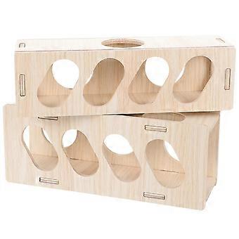 2pcs Hamster Tunnels Wood Hamster Hideout Guinea Pig Hideout Guinea Pig Hide Tunnel
