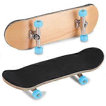 Fingerboard aus Ahornholz mit Achsen aus Aluminiumlegierung, hellblaues Mini-Skateboard-Spielzeug für Kinder, Geschenkbox