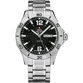 Swiss Military Swiss Quartz analoge man horloge met SM 34029.01 roestvrijstalen armband