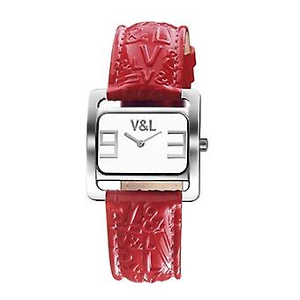 V & l Square Quartz Analog Woman Watch with Cowhide Bracelet VL048603