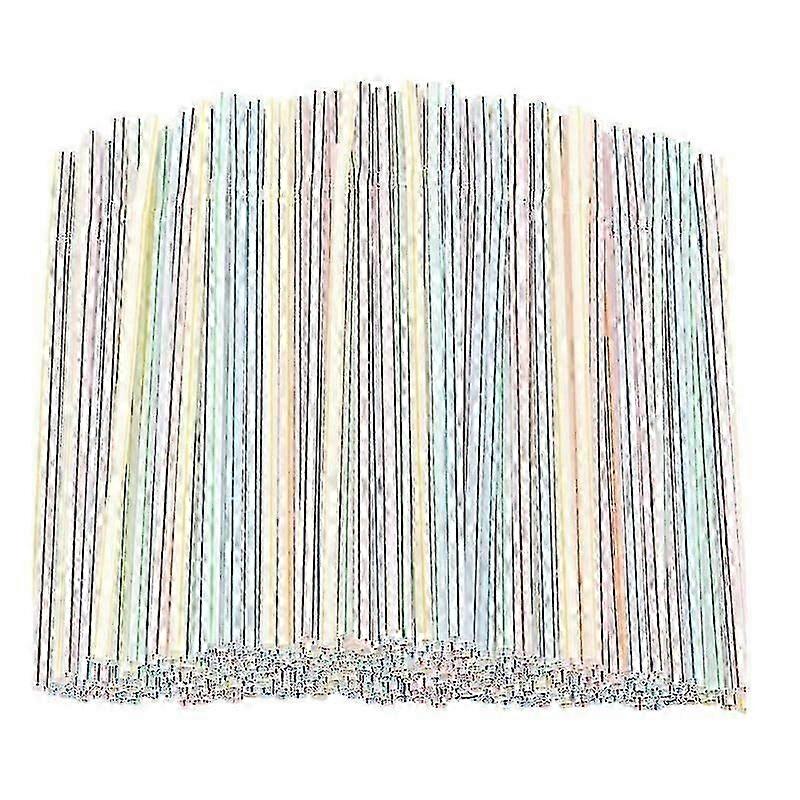8-Inch Bendable Colorful Striped Straws