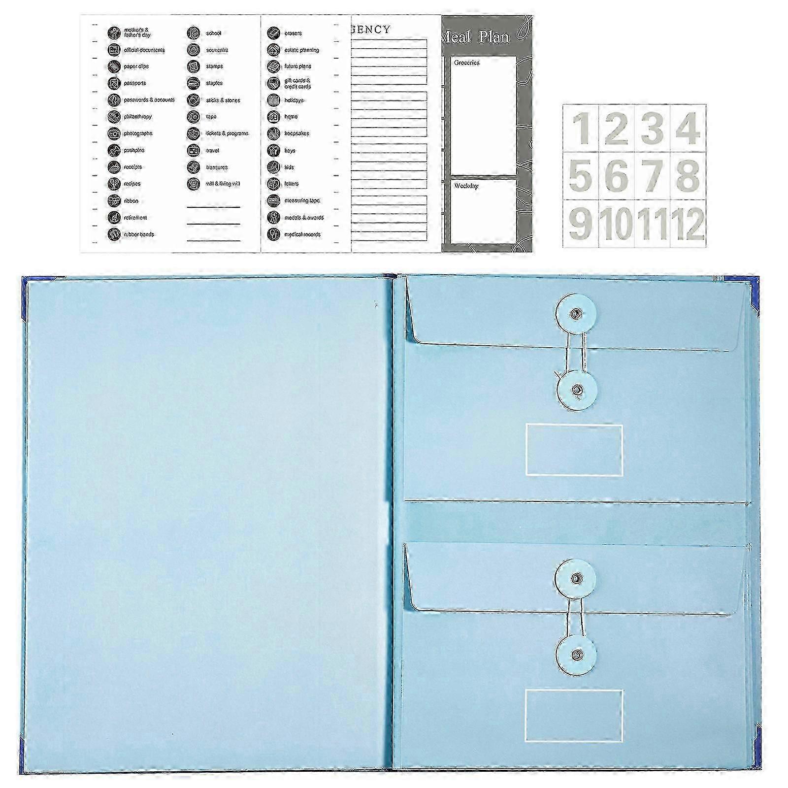 Document organizer folio with 12 pockets for important files
