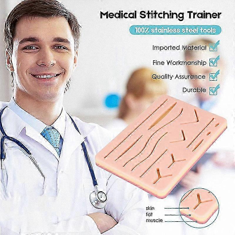 Suture Training Kit for Students with Silicone Pad and Practice Tools