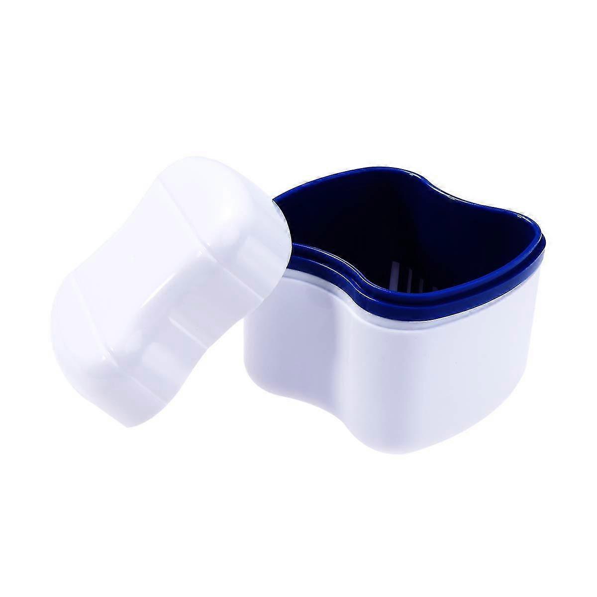 Denture Box Prosthesis Bath Case False Teeth Storage Box With Dish Basket Tw