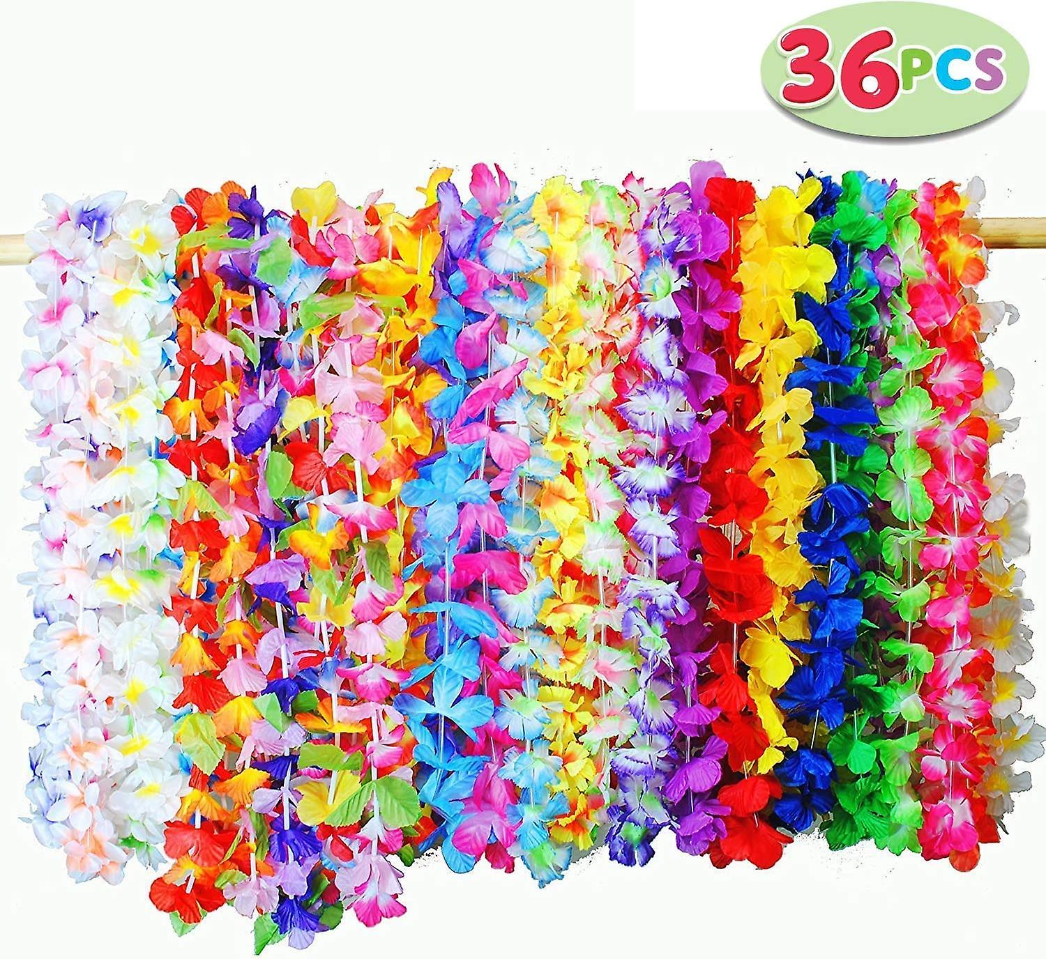 36pcs Τροπική Χαβάη Luau Λουλούδι Lei Κόμμα Χάρες, πάρτι γενεθλίων