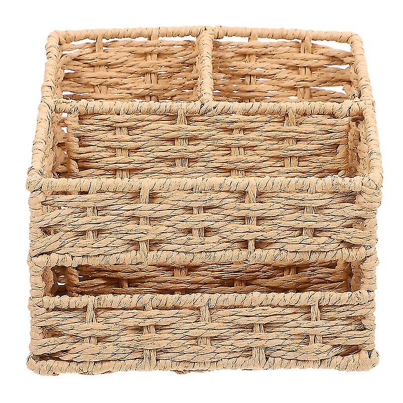 18X16x15.5cm Beige Paper Towel Holders & Dispensers 1pc Practical Tissue Box Household Desktop Straw