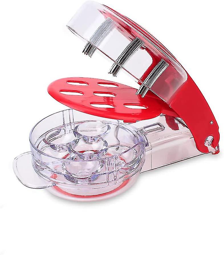 Cherry Pitter - Stainless Steel Multiple Cherrystone Remover Tool With Pits And Juice Container Fruit Tools For Making Cherry Pie And Jam, Red Color
