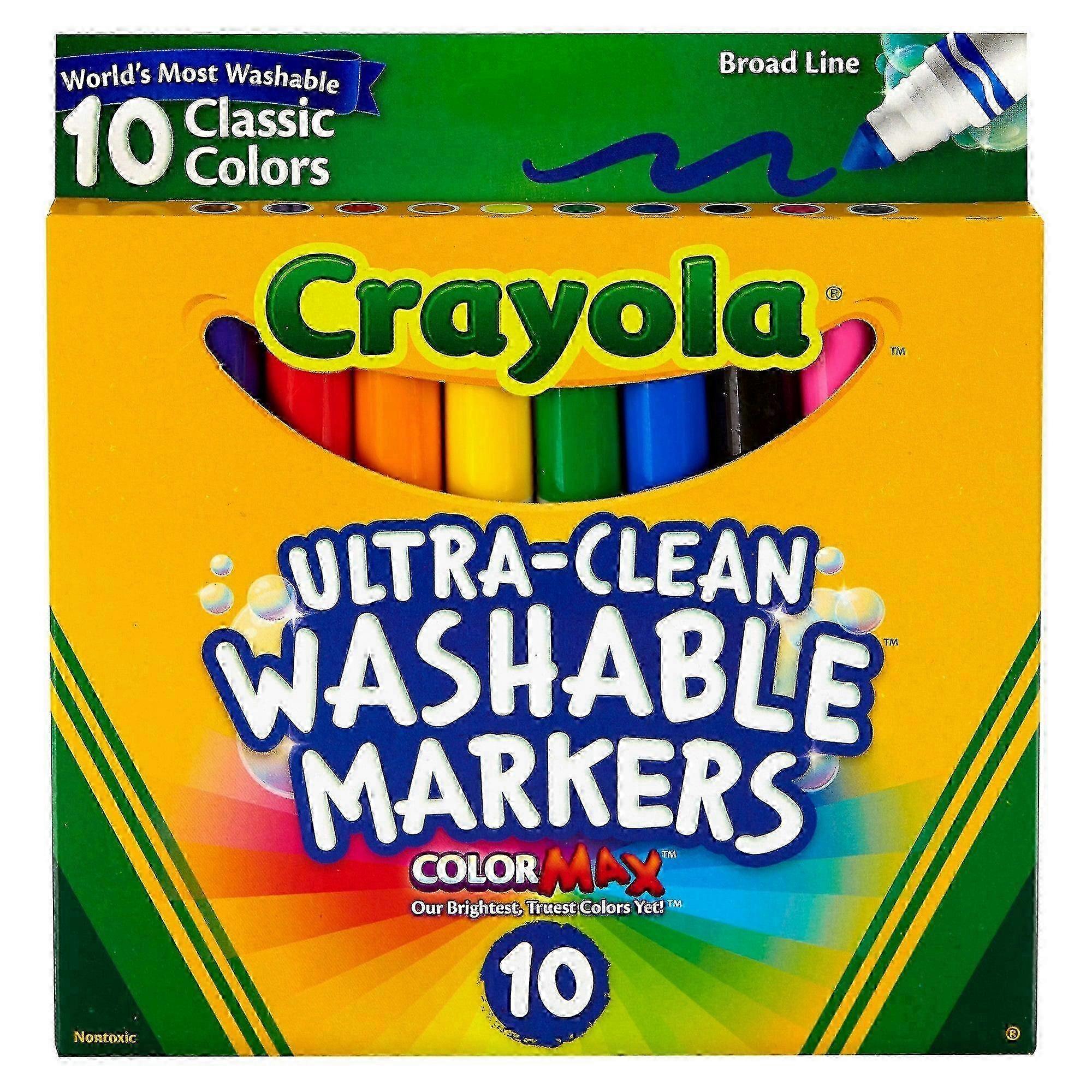 Crayola vaskbare bredlinjemarkører, klassiske farger, 10 stk