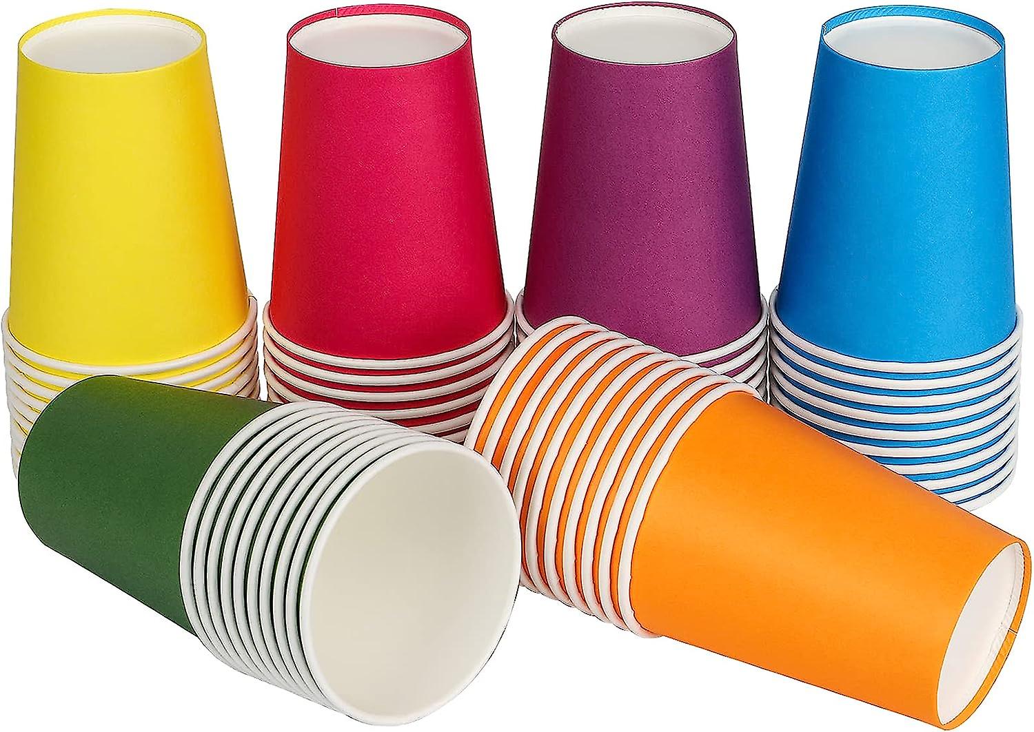 60pcs Paper Cups Party Cups 9 Ounce Multicolor Drinking Cups Biodegradable For Diy Holiday Wedding