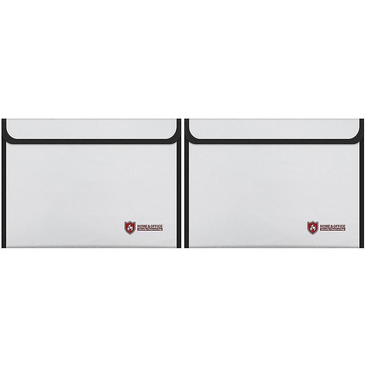 2pcs Safety File Bag Fireproof Safe Storage Bag Documents Bag Waterproof Files Bag