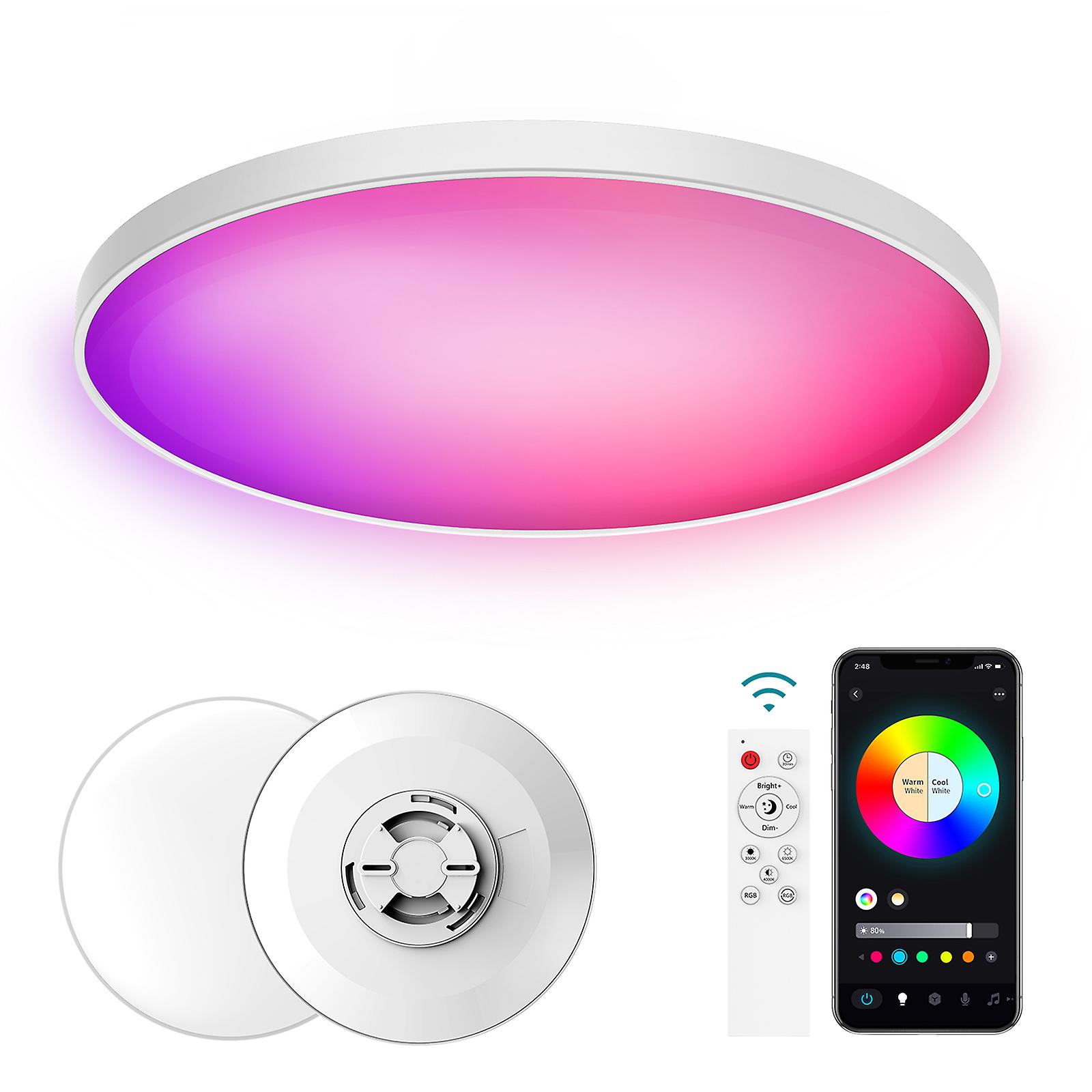 30w Intelligent Rgb Dimming Ceiling Lamp 220v 2.4g Remote Controlling