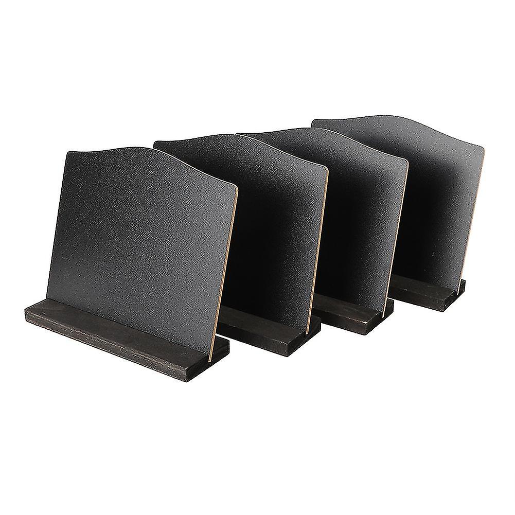 4pcs Small Double sided Black Notice Blackboard Mini Chalkboard Message Note Display Stand with Base