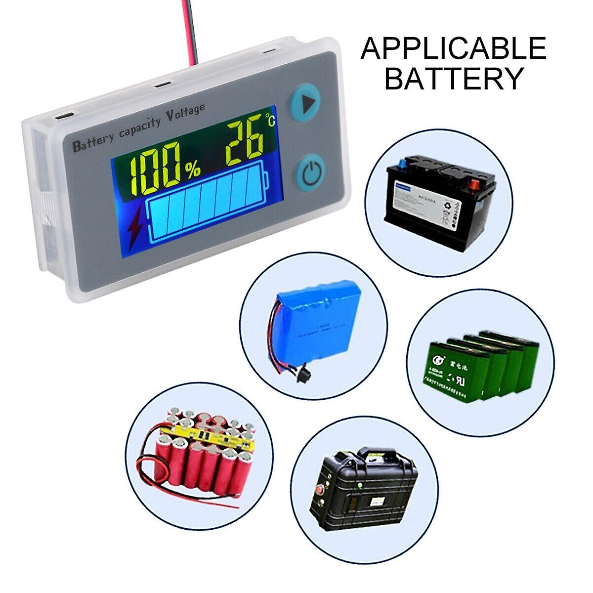 12/24/48V Battery Capacity Status LCD Digital Display Indicator Monitor Meter