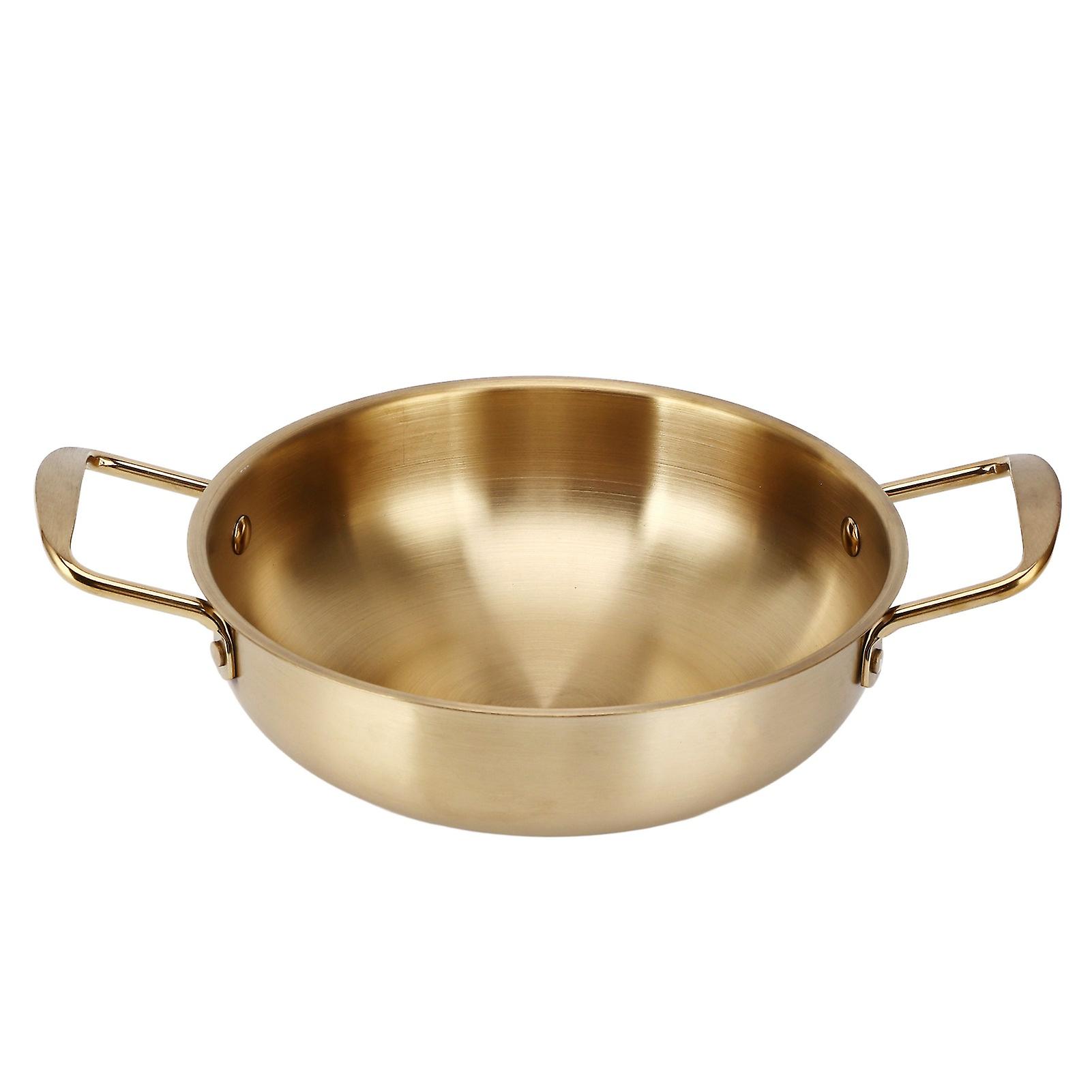 Marmite à ramen coréenne dorée en acier inoxydable, marmite de cuisine portable pour la maison, 18 cm
