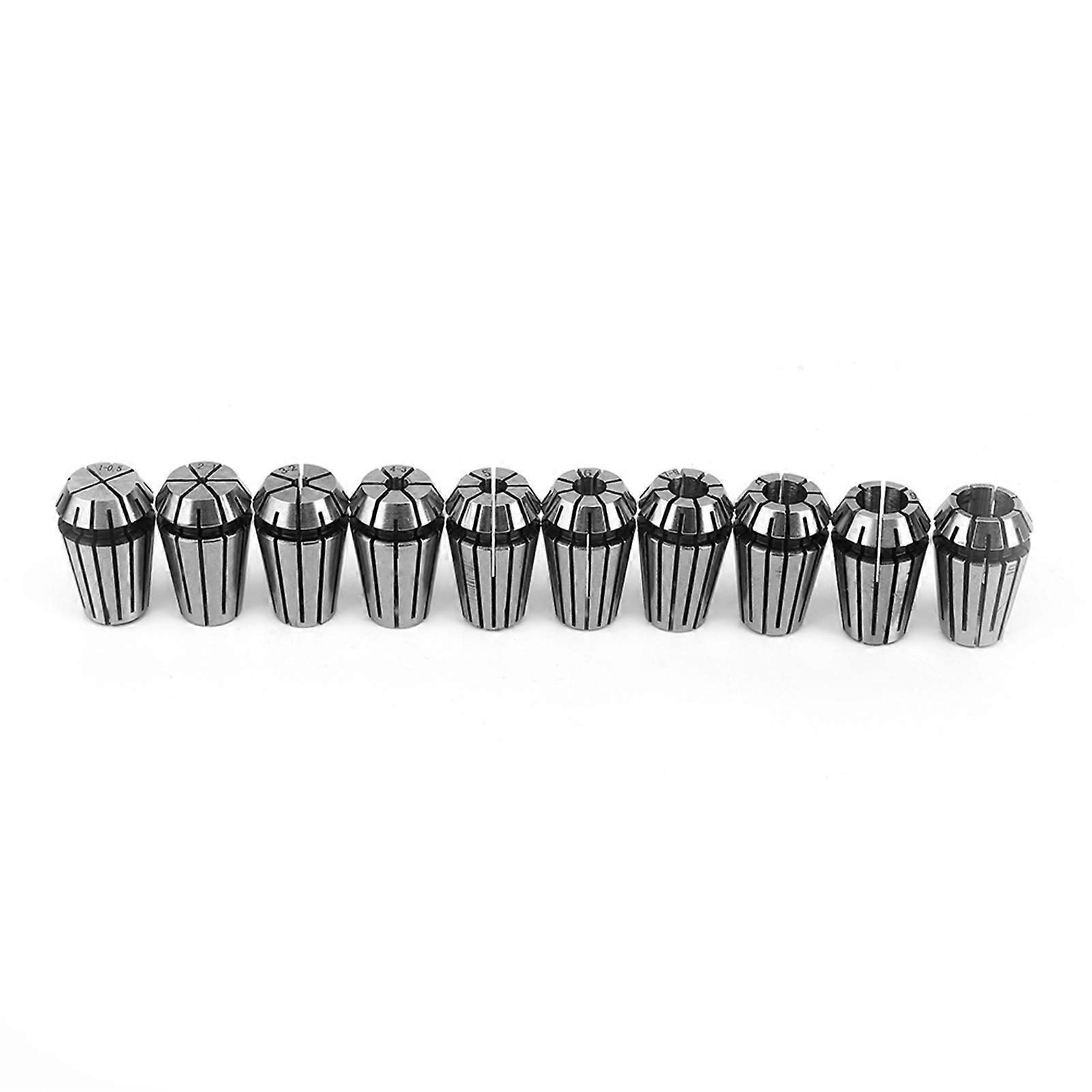 Ouitble ER16 Spring Chuck Spring Chuck Set for CNC Engraving Milling Machine, 10Pcs ER16 Chuck Accurate Industrial Accessories