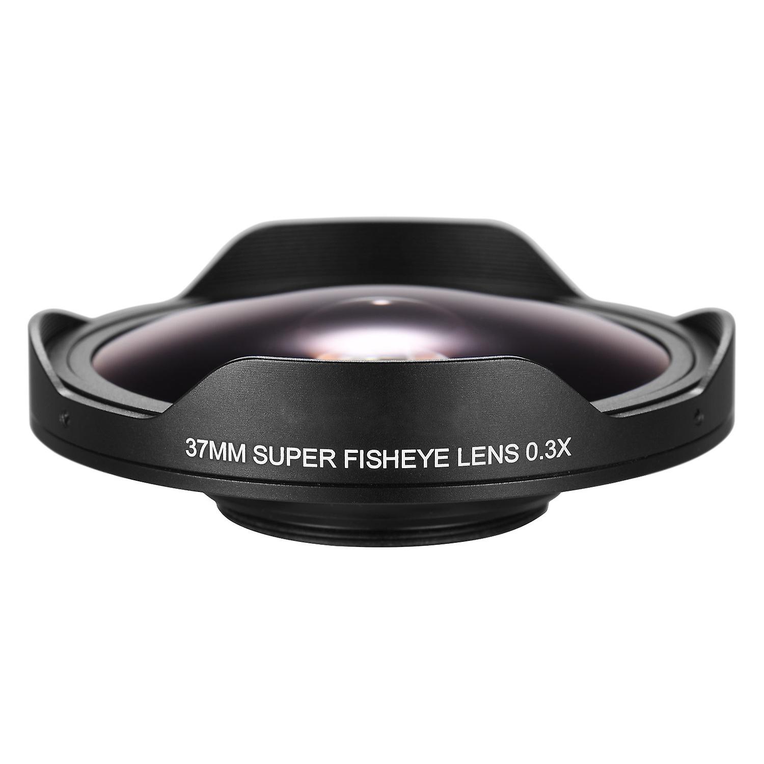 37MM 0.3X HD Ultra Wide Angle Fisheye Lens with Hood Replacement for Camcorders