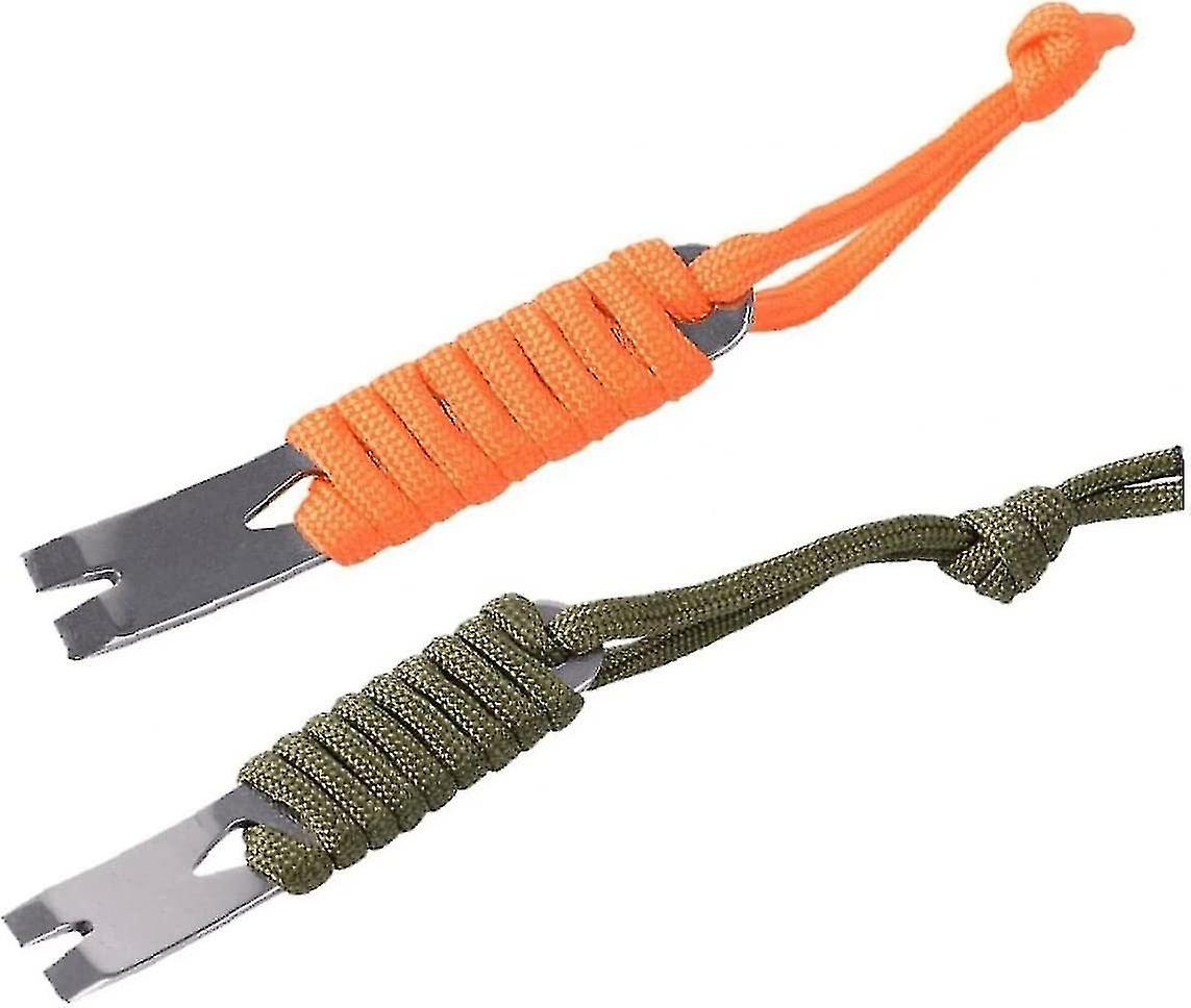 Stainless Steel Pry Bars Mini Multi-function Pocket Pry Bars Crowbars With Parachute Cord For Indoors Outdoors(2pcs, Color Random Delivery)-hao