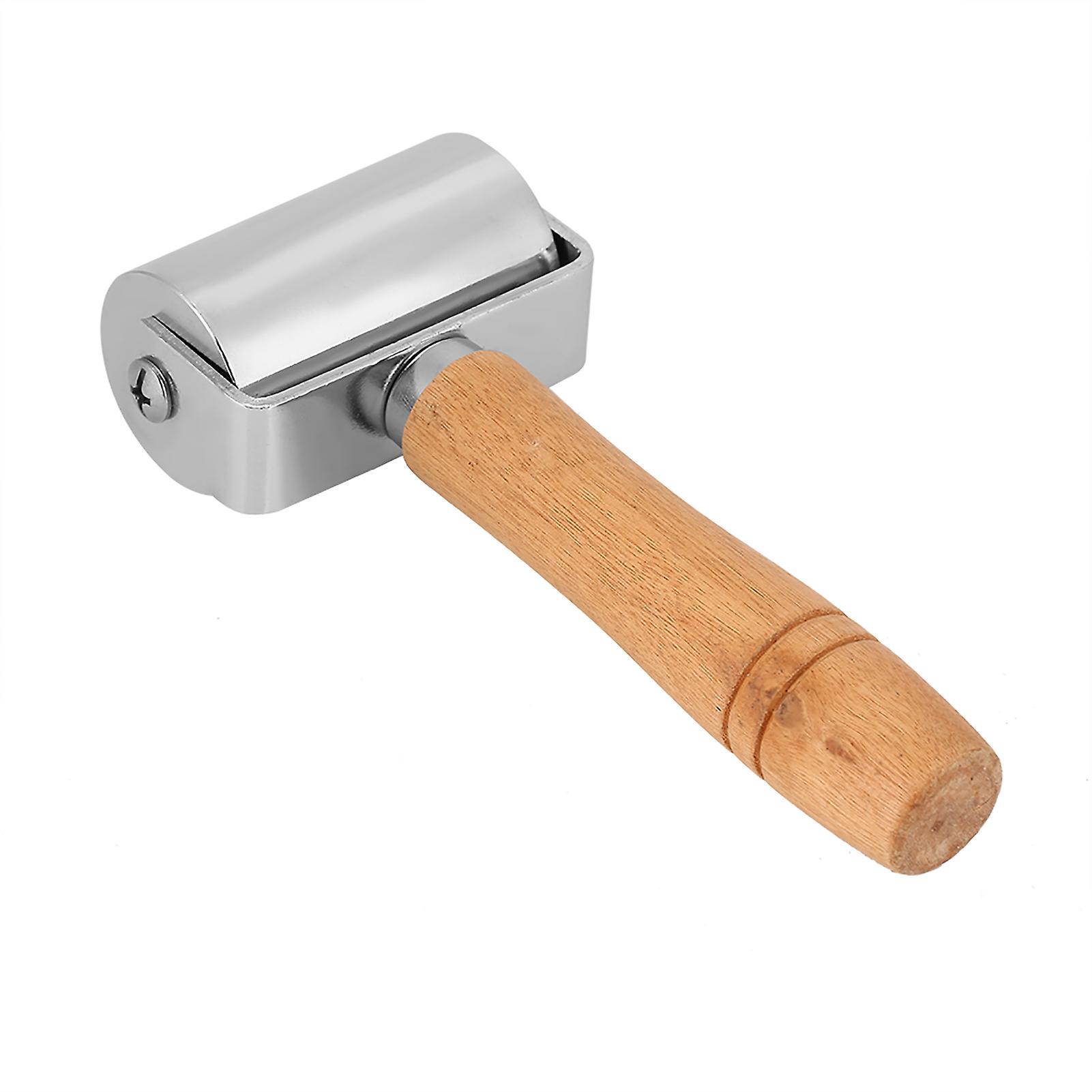 Leather Craft Rolling Tool with Wooden Handle and Carbon Steel (6cm)