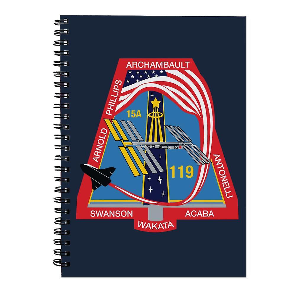 NASA STS 119 Space Shuttle Discovery Mission Patch Spiral Notebook