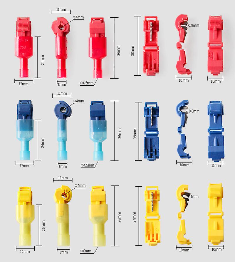 50 Pcs,t-shaped Crimp Terminal Blocks,electrical Connector Connection Clamps,quick-free Stripping Plugs,cable Connector Plug