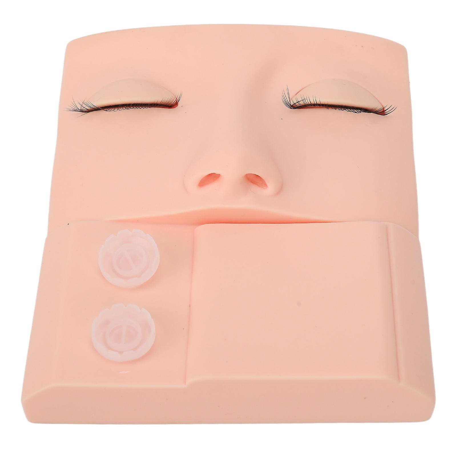 الرموش عارضة أزياء الرأس قابلة للاستبدال الجفن تمديد رمش ممارسة تدريب ماكياج PVC الوردي 