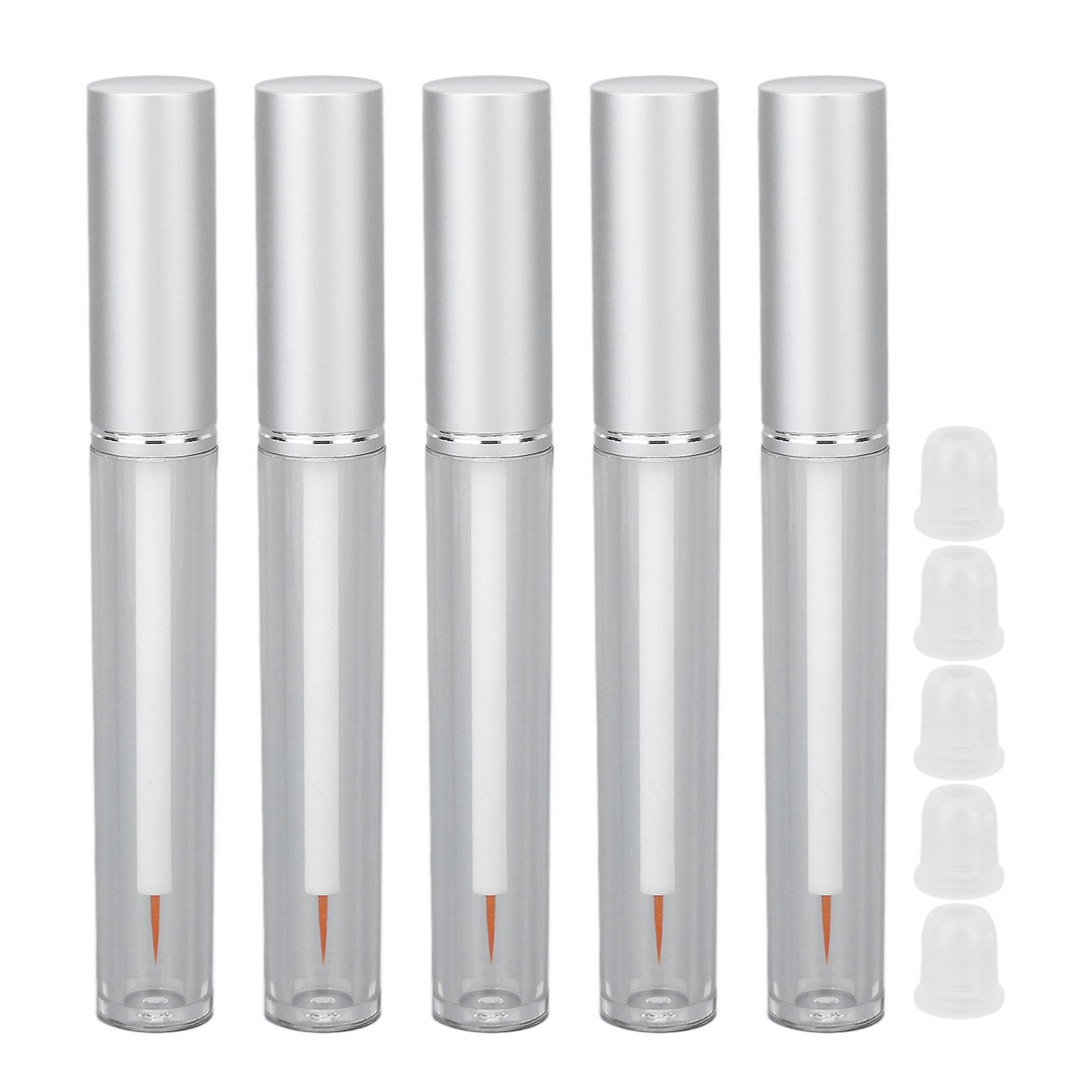 5pcs 3ml Empty Mascara Tubes with Clear Aluminum Lid and Rubber Stopper for Travel Camping