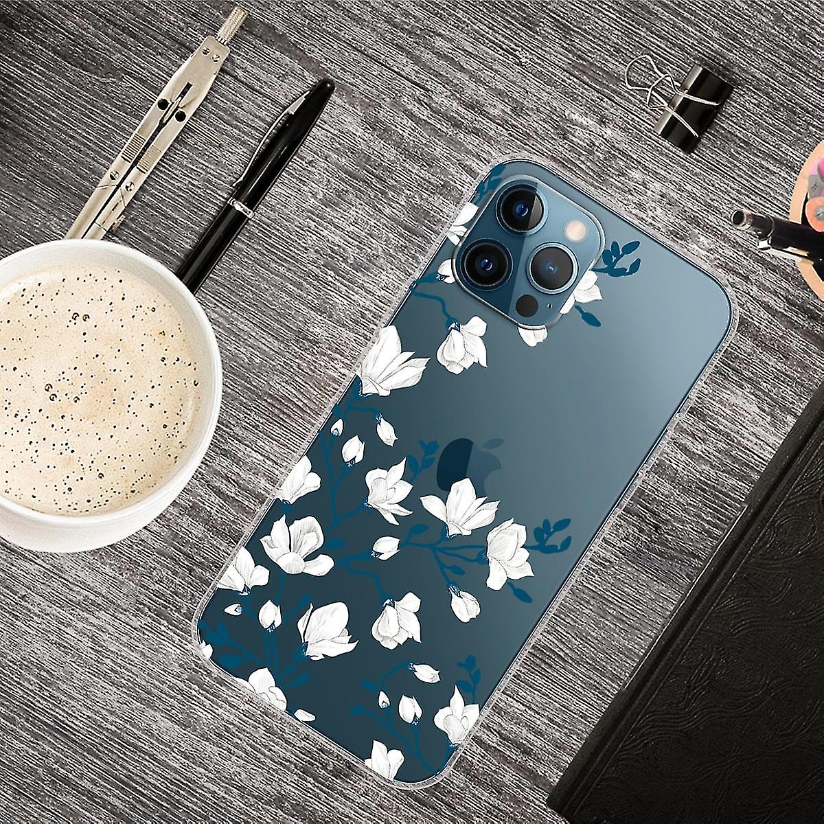 Painted Pattern Transparent Tpu Case For Iphone 13 Pro Max Magnolia