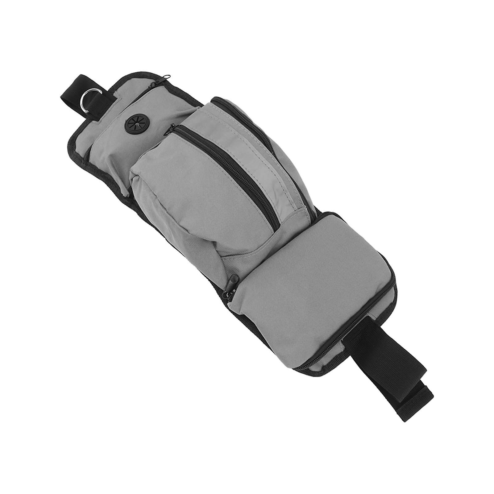 ペットトレーニングウエストポーチバッグポリエステルマルチポケット取り外し可能なスナックバッグ屋外用グレー