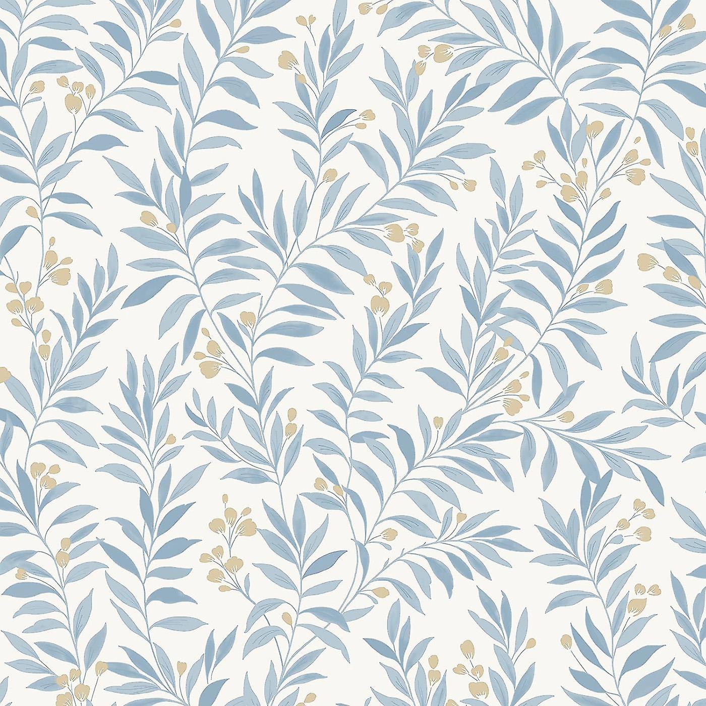 Grandeco Maison Floral Blue Wallpaper