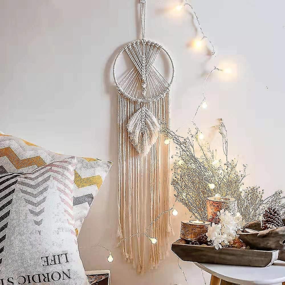 大きな自由奔放に生きる装飾的なマクラメコットンウーブンドリームキャッチャーウォールハンギング結婚式やバレントのギフト