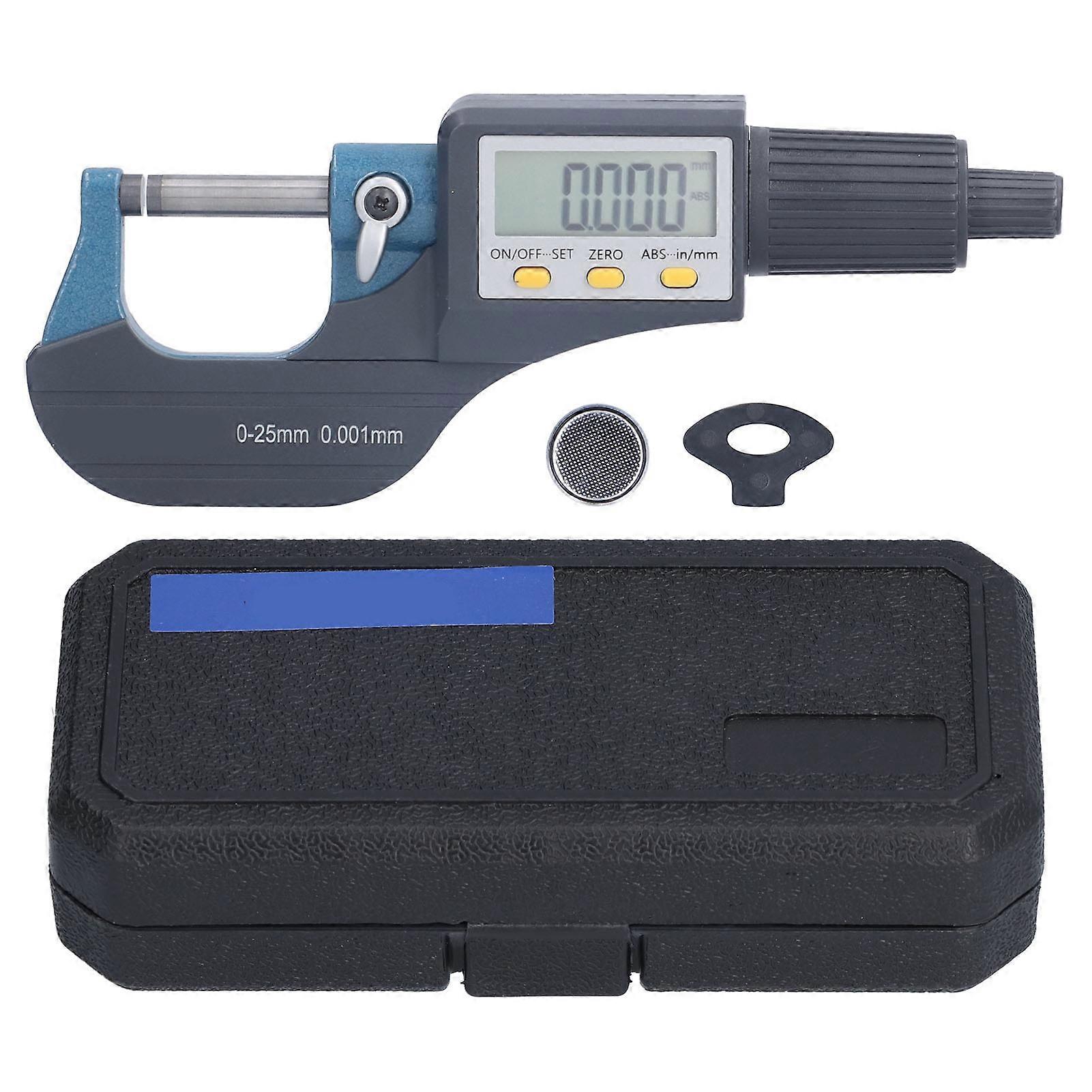 Digital Micrometer 0.00005in/0.001mm Resolution Professional Thickness Measuring Tools 0?25mm