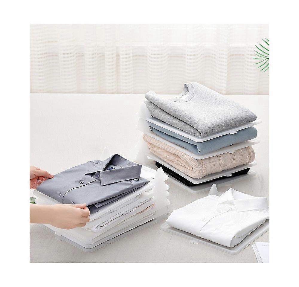 Wardrobe Folding Board T-shirts Shirts Wardrobe Sweater Anti-wrinkle Lazy Folding Clothes Board Storage Plate White Small Size 5PCS 33*25.5cm