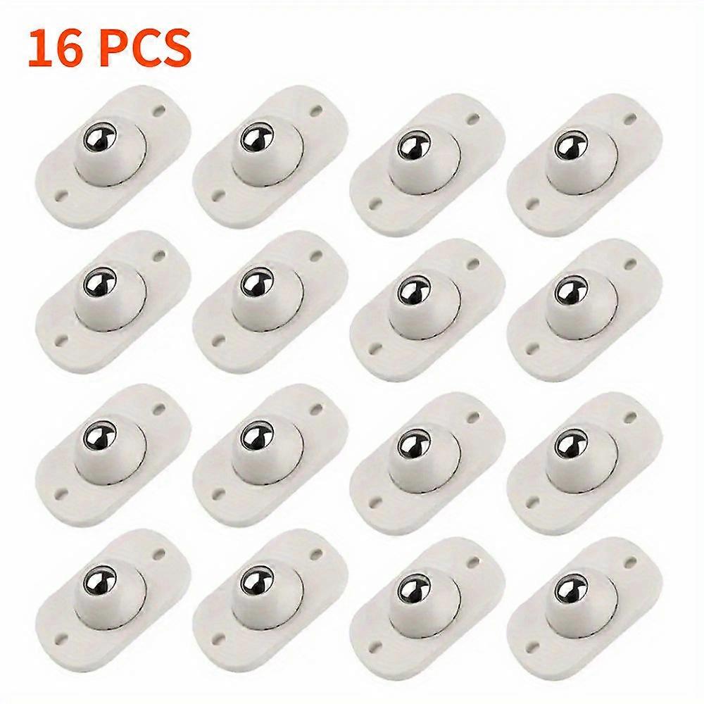 16pcs Heavy-Duty Rotating Stainless Steel Universal Wheel Furniture Casters - 360 Degrees Adhesive Swivel Pulley Rollers for Smooth Movement and Easy