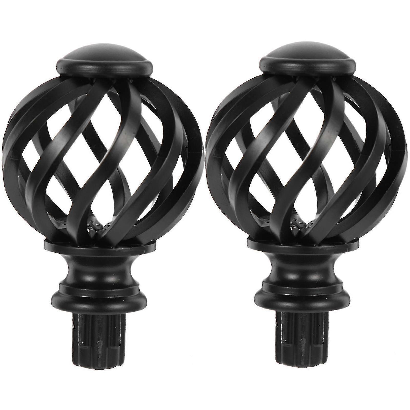 2pcs Curtain Rod Finials Ends Cap Pole_Feb