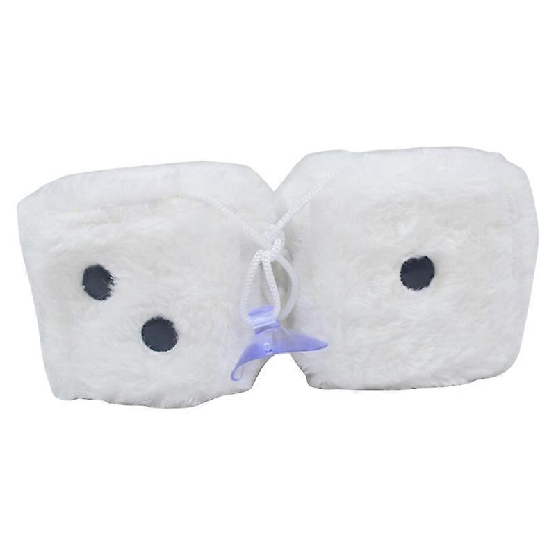 Fuzzy Plush Dice Car Interior Hanging- Ornament Decoration 6cm Square Dice Pendant With Dot Auto Rearview Mirror Decors