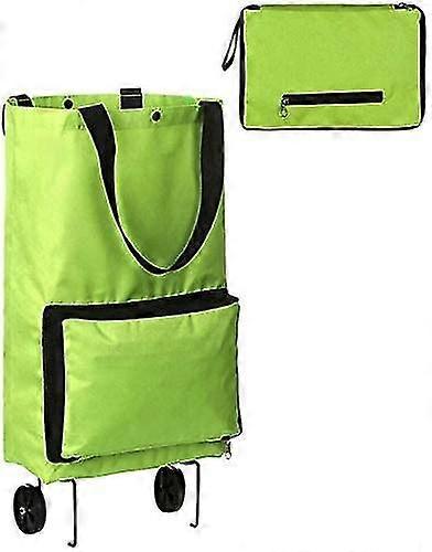 Carrinho de compras dobrável com rodas, verde (verde) - B074020