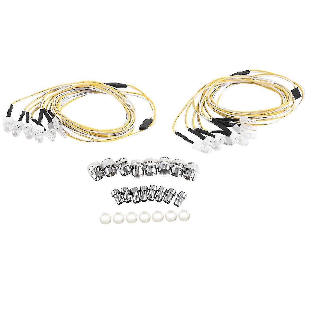 2pcs 8led 8mm5mmヘッドライトrcアクセサリーLEDライト1/10モデルドリフトカー車両用、白、赤、