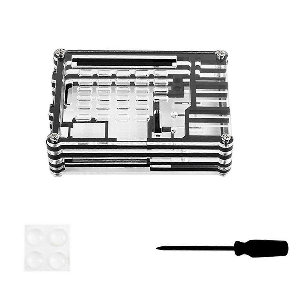 Acrylic Case for 5 Transparent+Black Acrylic Shell Supports the Installation of Official Heat Dissipation