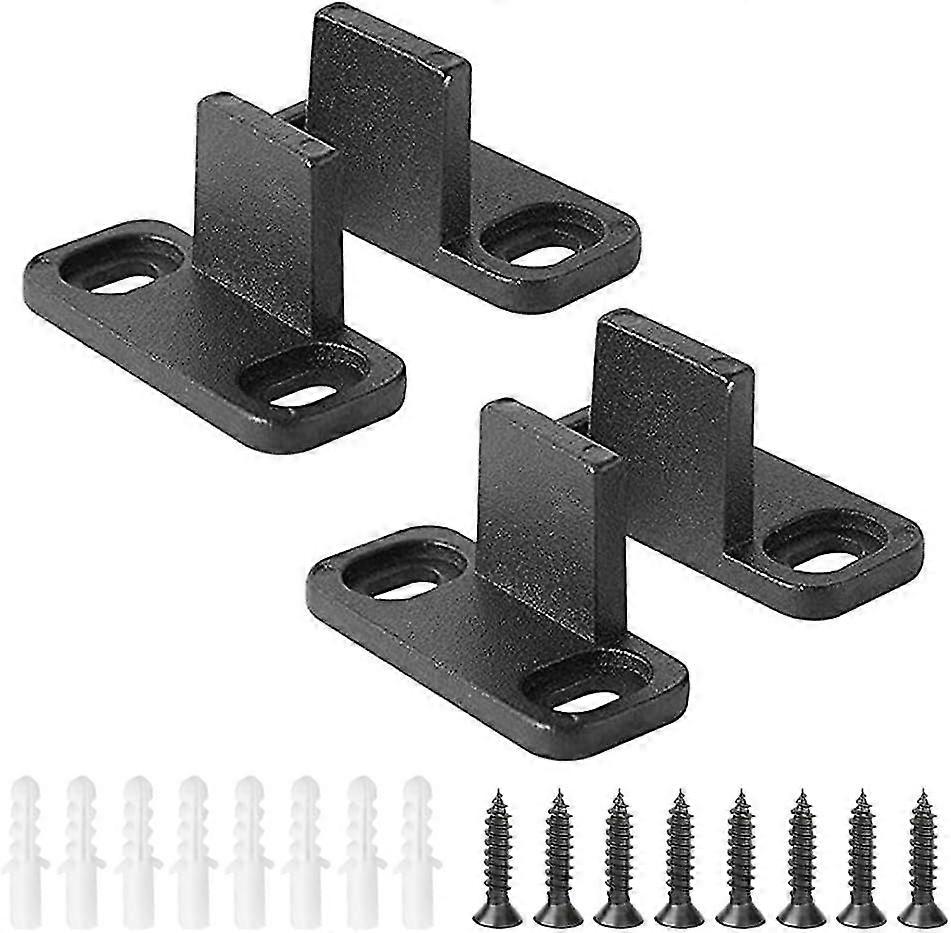 4 Pieces Sliding Track Sliding Door Track Door Guide Sliding Door Floor Guide Sliding Door with Screws and Expansion Tube Guide for Barn Doors-Yvan