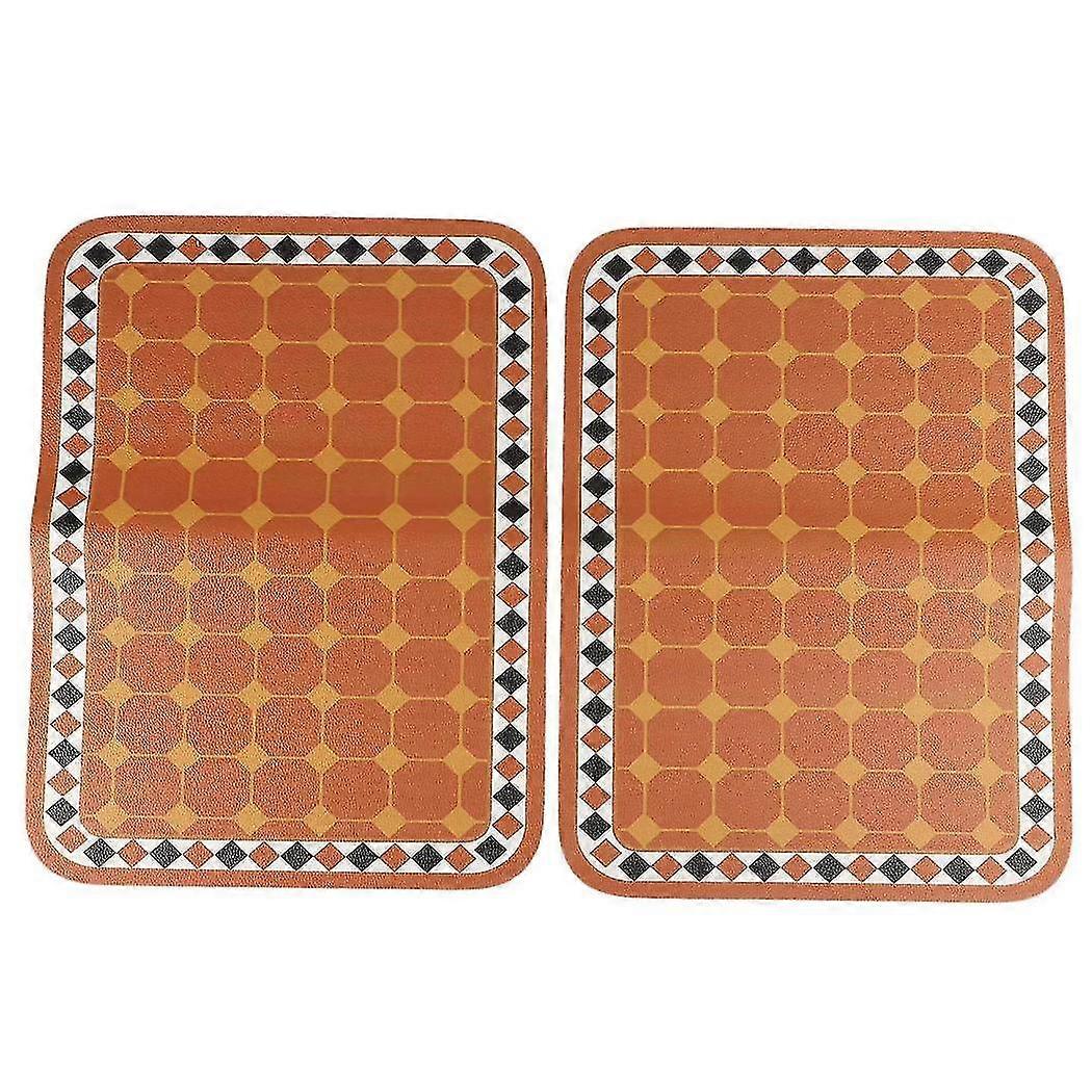 Retro Table Mat Insulation Table Mat -small Diamond Blue Edge 40cm