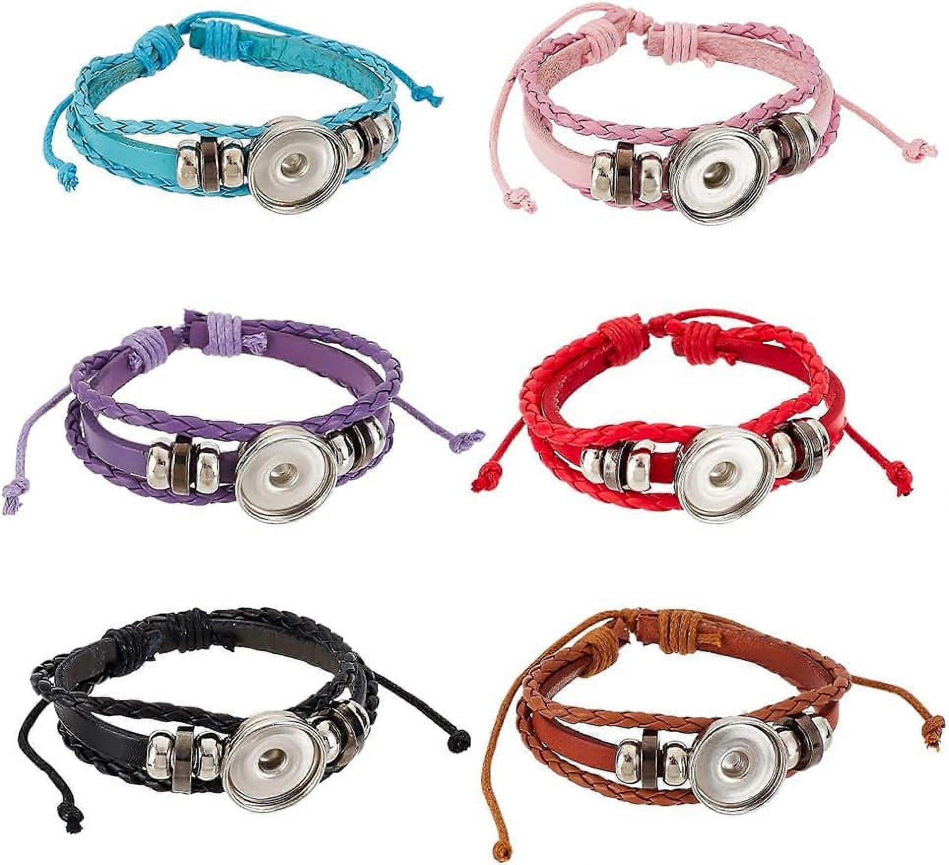 Leather Snap Button Bracelet