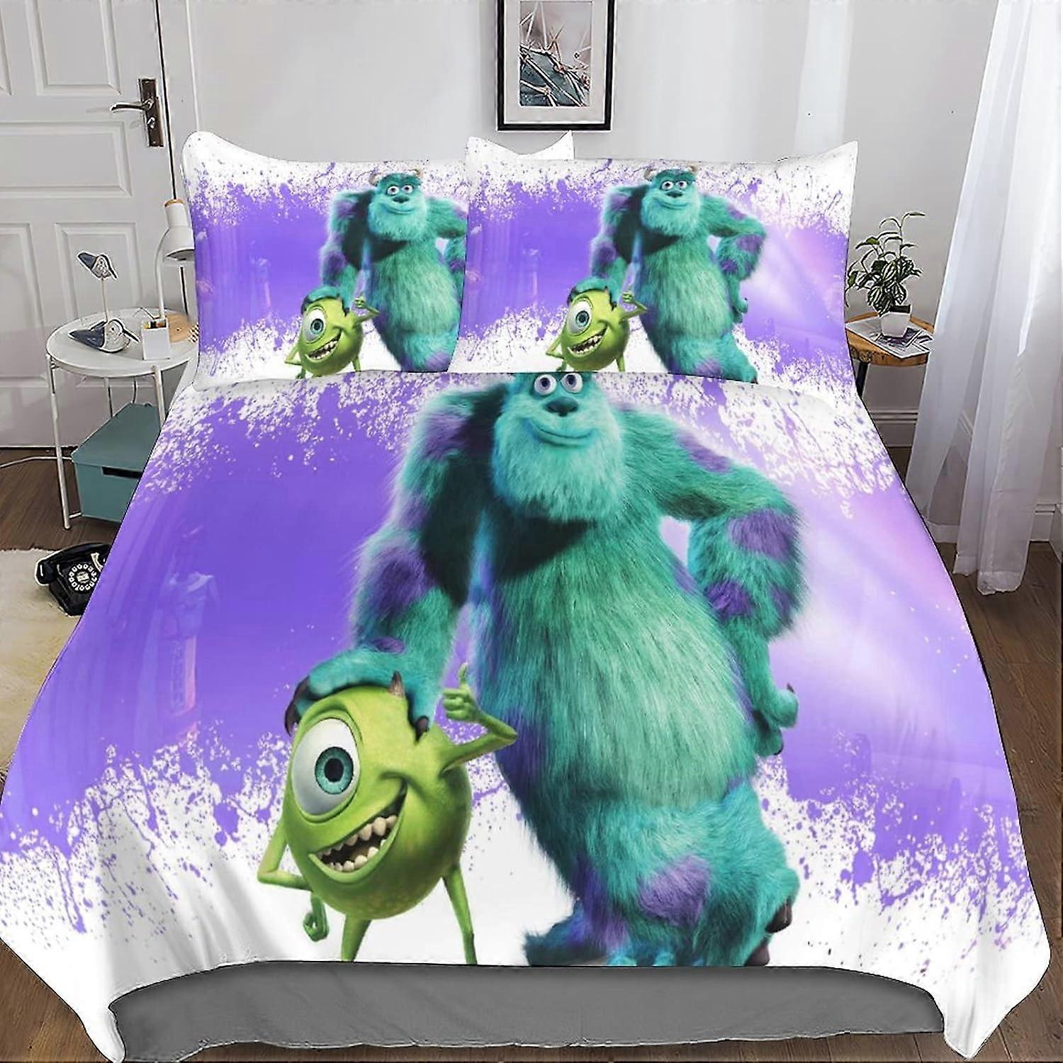 Monsters Inc. Bedding Set Duvet Cover & Pillowcases 3D Microfiber with  Zipper Closure 3 Pcs Pillowcases Suitable for Boys and Girls | Fruugo UK
