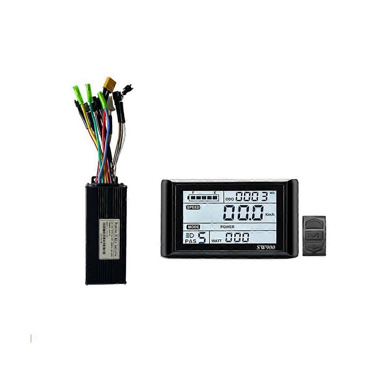 36V 48V 750W 1000W Three-Mode 12 Tubes Brushless 30A Controller Throttle Brake Kit with LED SW900 D