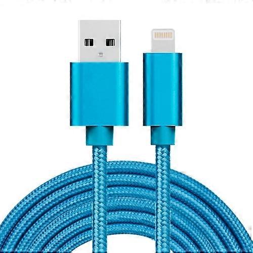 USB to Lightning Cable 2.4A, 3m, Nylon - Blue