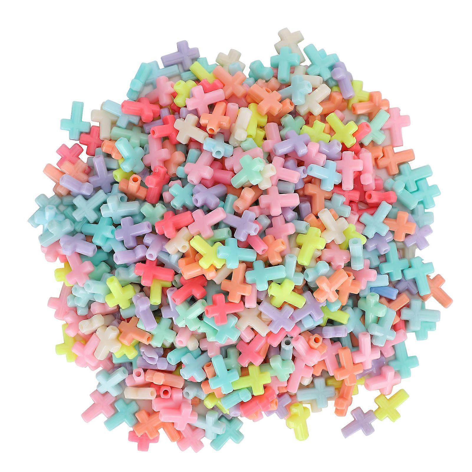 500pcs σταυρωτές χάντρες ακρυλικές χοντρές χάντρες σταυρού χρώματος καραμελών για την κατασκευή κοσμημάτων DIY