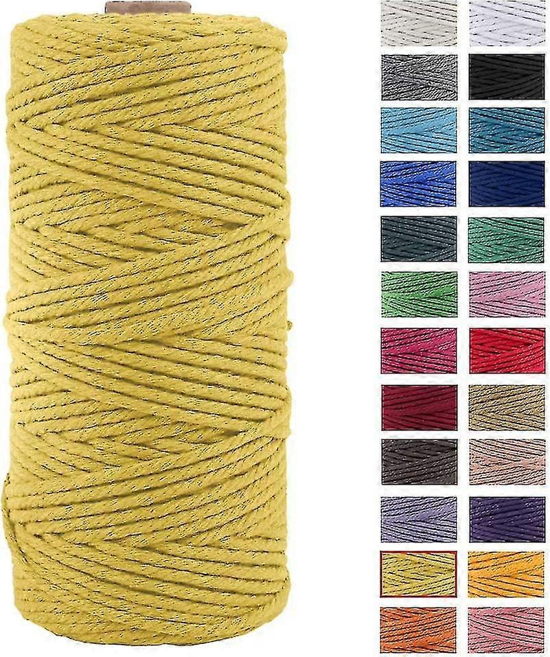 Corda per macramè spessa in cotone naturale, corda per macramè per arazzi, ganci per piante, 3 mm x 100 m