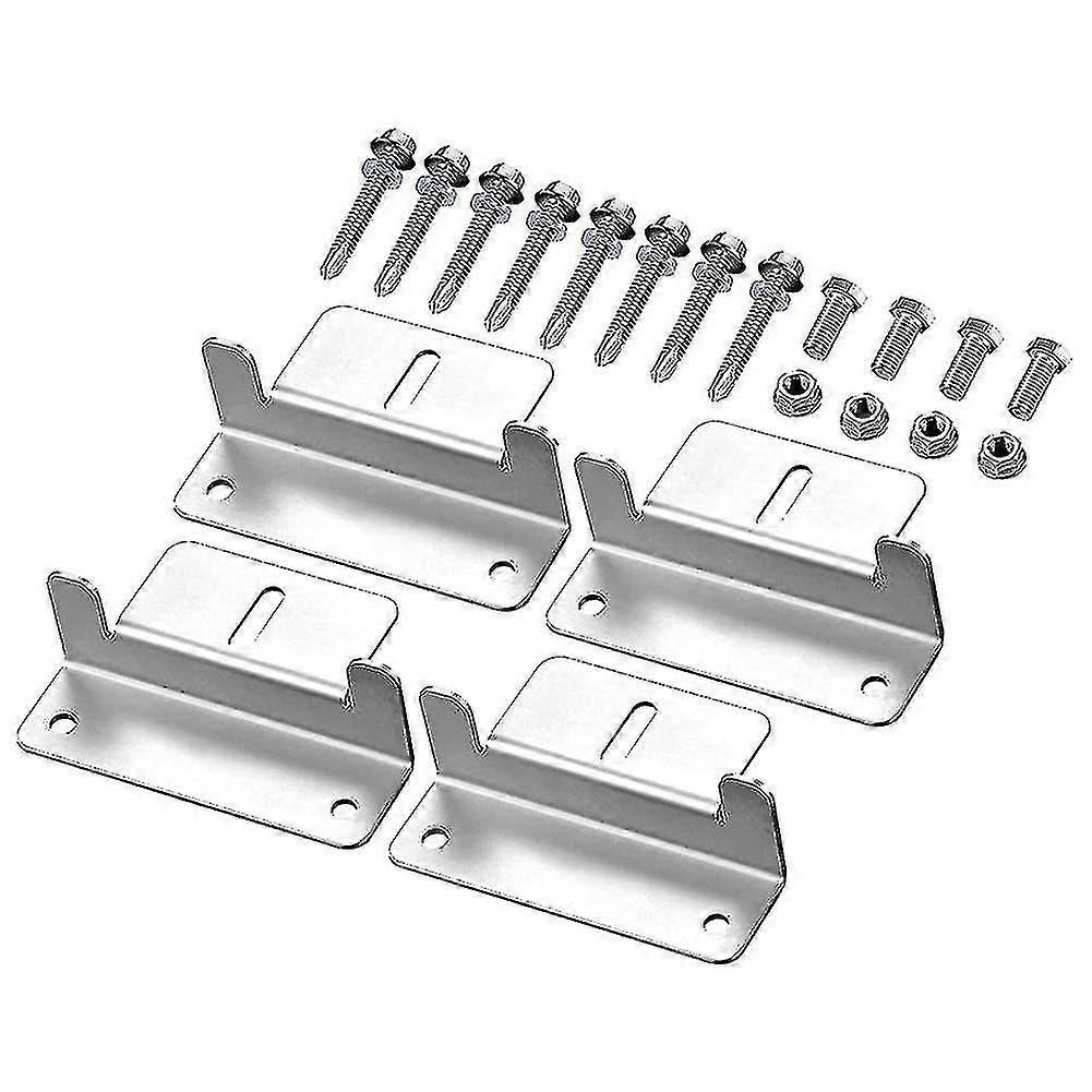 Solar Panel Mounting Z Bracket Compatible With Rv, Boat, Caravans, 4 Pack, Silver