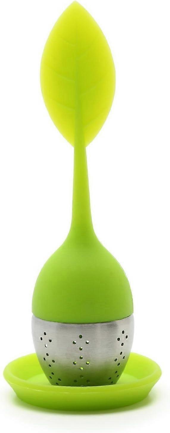 Ball Silicone Tea Infuser Strainer with Drip Tray Handle Steel Ball Silicone Leaf Lid,2024 Ping