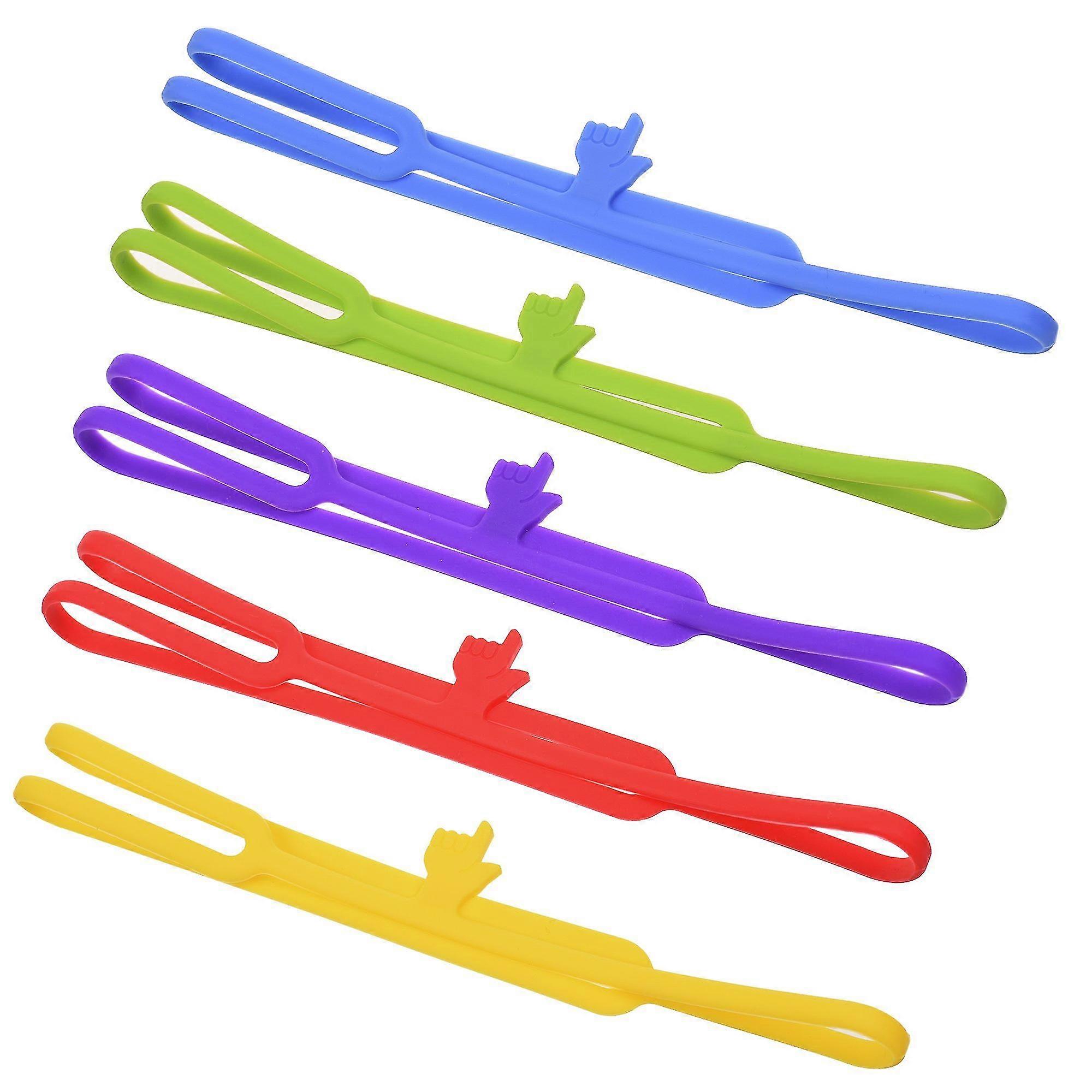 Silicone Bookmarks 5 Pack with Finger Point Design Flexible